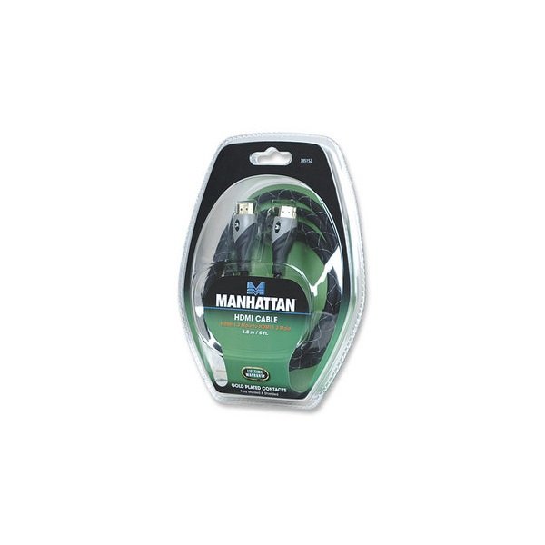 MANHATTAN Kabel HDMI Premium High Speed + Ethernet, 1.8m, černý