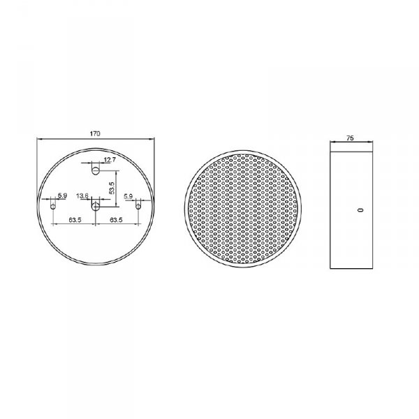 IC AUDIO DL-A 10-165/T-EN54 SKRINKOVÝ STROPNÝ REPRODUKTOR 10 W / 100 V
