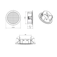 IC AUDIO DL-E 06-130/T-EN54 SAFE STROPNÝ REPRODUKTOR 6 W / 100 V