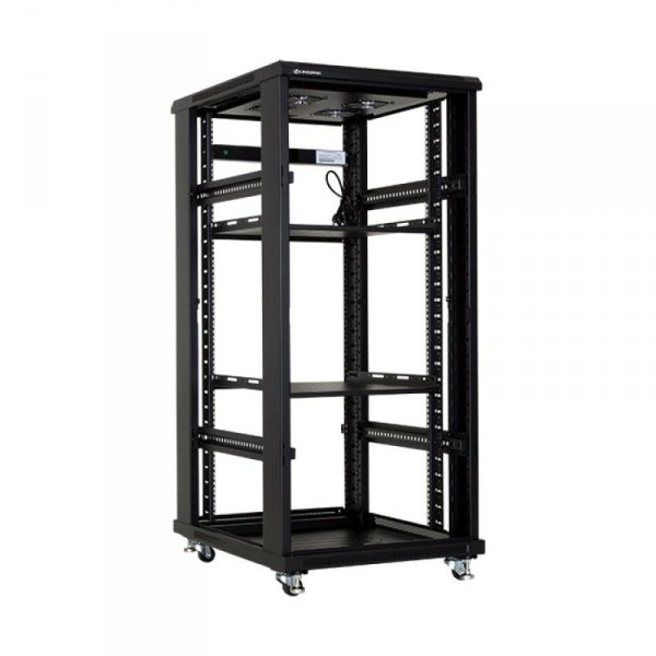 Racková skriňa 19'' 27U (600x800mm - stojaca - čierna - perforované dvere)