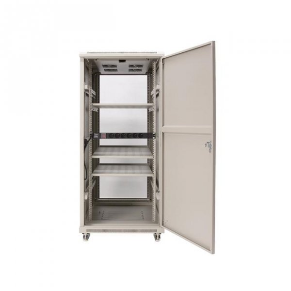 Racková skriňa 19'' 37U (600x1000mm - stojaca - šedá - presklené dvere)