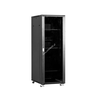 Racková skriňa 19'' 37U (800x800mm - stojaca - čierna - presklené dvere)