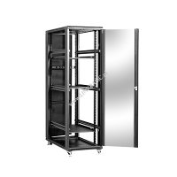 Racková skriňa 19'' 42U (600x1200mm - stojaca - čierna - presklené dvere)