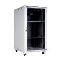 Racková skriňa 19'' 22U (600x800mm - stojaca - šedá - presklené dvere)