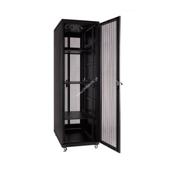 Racková skriňa 19'' 42U (600x800mm - stojaca - čierna - perforované predné dvere)