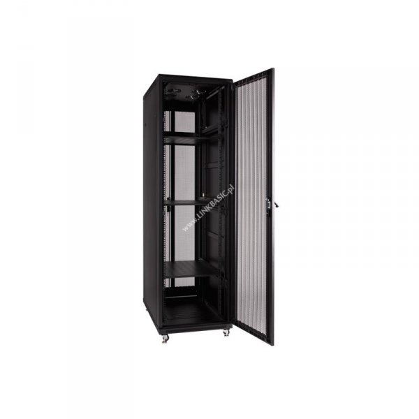 Racková skriňa 19'' 42U (800x1000mm - stojaca - čierna - perforované oceľové dvere)