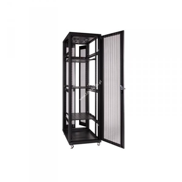 Racková skriňa 19'' 47U (800x1000mm - stojaca - čierna - perforované oceľové dvere)