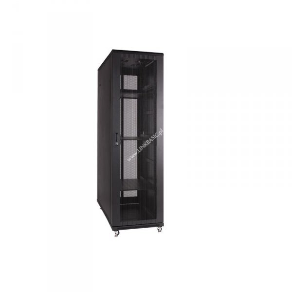 Racková skriňa 19'' 42U (800x1000mm - stojaca - čierna - perforované oceľové dvere)