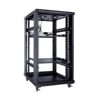 Racková skriňa 19'' 22U (600x800mm - stojaca - čierna - perforované oceľové dvere)