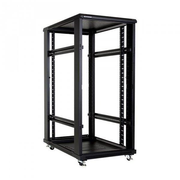 Racková skriňa 19'' 27U (600x1000mm - stojaca - čierna - presklené dvere)