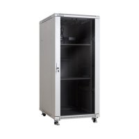 Racková skriňa 19'' 27U (600x800mm - stojaca - šedá - presklené dvere)