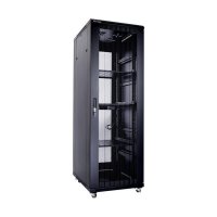 Racková skriňa 19'' 37U (600x800mm - stojaca - čierna - perforované oceľové dvere)