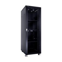 Racková skriňa 19'' 37U (600x800mm - stojaca - čierna - presklené dvere)