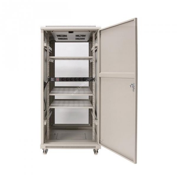 Racková skriňa 19'' 42U (600x1000mm - stojaca - šedá - presklené dvere)