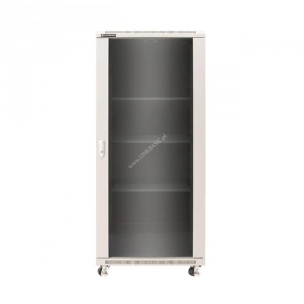 Racková skriňa 19'' 42U (600x1000mm - stojaca - šedá - presklené dvere)