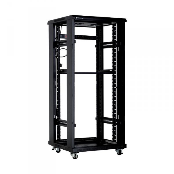 Racková skriňa 19'' 32U (600x600mm - stojaca - čierna - presklené dvere)