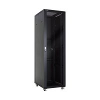 Racková skriňa 19'' 42U (600x800mm - stojaca - čierna - presklené dvere)
