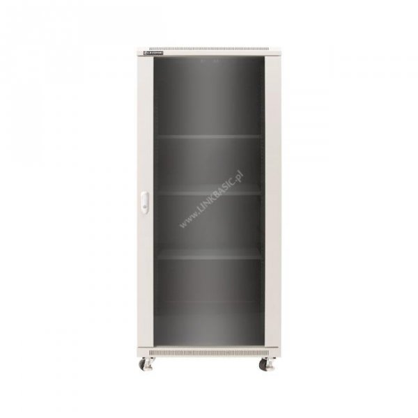 Racková skriňa 19'' 42U (600x800mm - stojaca - šedá - presklené dvere)