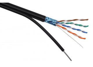 Solarix vonkajší inštalačný kábel CAT5e FTP drôt PE samonosný 305m/box