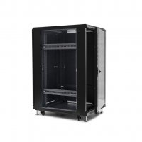 Racková skriňa 19'' 22U (600x800mm - stojaca - čierna - presklené dvere)