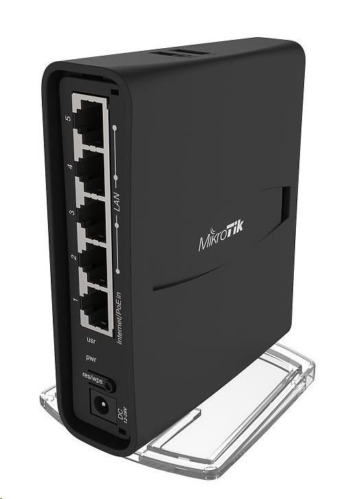 MikroTik hAP ac2, 720MHz CPU, 128MB RAM, 5x LAN, 2.4+5GHz