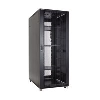 Racková skriňa 19'' 42U (800x1200mm - stojaca - čierna - perforované oceľové dvere)