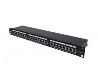 Patchpanel FTP CAT6 24 portov RJ-45 s vyväzovacie lištou