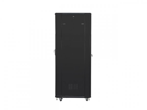 Racková skiňa 19" 42U (800x800mm - stojaca - čierna - presklené dvere)