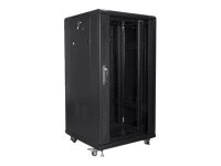 Racková skriňa 19'' 22U (600x600mm - stojaca - čierna - presklené dvere)