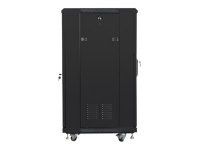 Racková skriňa 19'' 22U (600x600mm - stojaca - čierna - presklené dvere)
