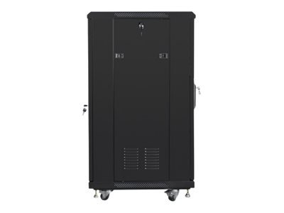 Racková skriňa 19'' 22U (600x600mm - stojaca - čierna - presklené dvere)