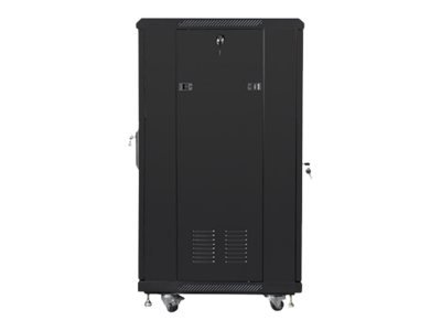 Racková skriňa 19'' 22U (600x600mm - stojaca - čierna - presklené dvere)