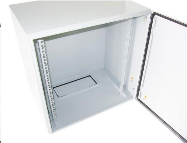 Vodotesná racková skriňa 19'' 12U (600x450mm - závesná - šedá - oceľové dvere)