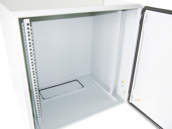 Vodotesná racková skriňa 19'' 11U (600x450mm - závesná - šedá - oceľové dvere)
