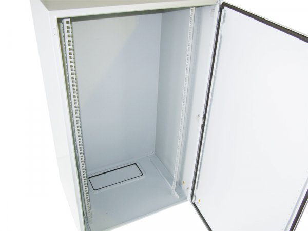 Vodotesná racková skriňa 19'' 22U (600x450mm - závesná - šedá - oceľové dvere)