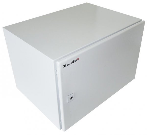 Vodotesná racková skriňa 19'' 8U (600x450mm - závesná - šedá - oceľové dvere)