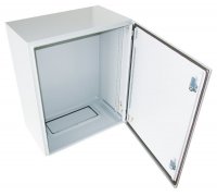 Vodotesná racková skriňa 19'' 9U (600x300mm - závesná - šedá - oceľové dvere)