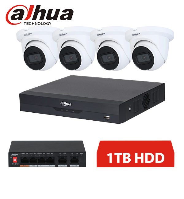 DAHUA IP 4 KAMEROVÝ SET 4MPX DOME 1TB