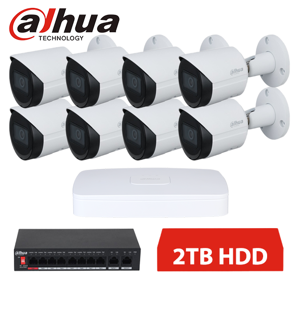 DAHUA IP 8 KAMEROVÝ SET 2MPX BULLET 2TB