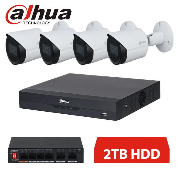 DAHUA IP 4 KAMEROVÝ SET 4MPX BULLET 2TB