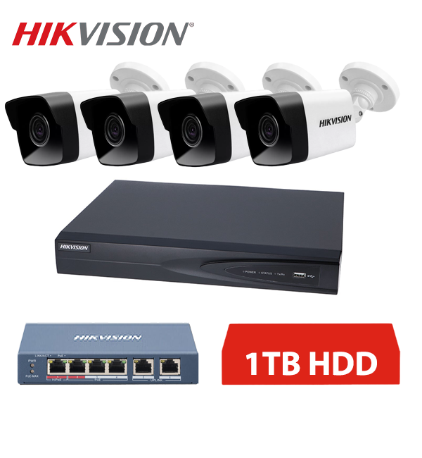 HIKVISION IP 4 KAMEROVÝ SET 4MPX BULLET 1TB