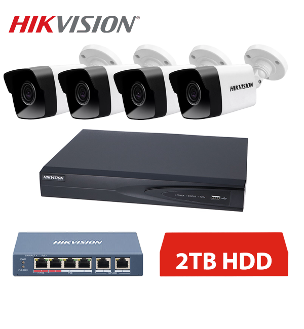 HIKVISION IP 4 KAMEROVÝ SET 4MPX BULLET 2TB