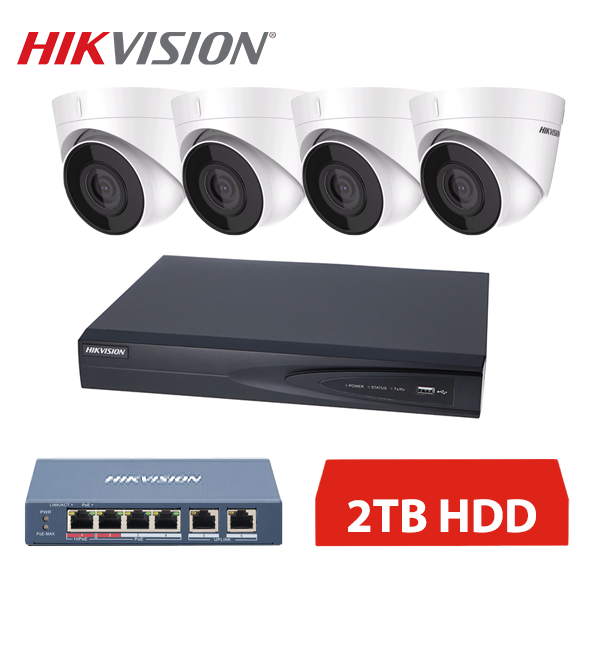 HIKVISION IP 4 KAMEROVÝ SET 4MPX DOME 2TB