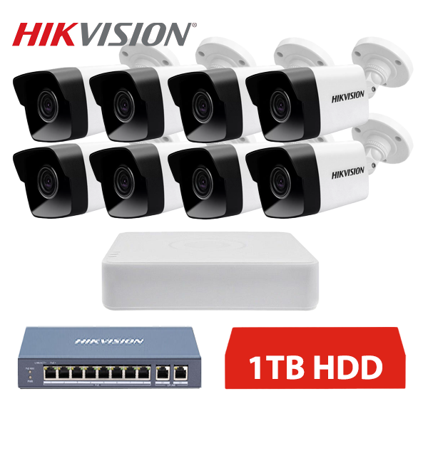 Hikvision IP 8 kamerový set 2MPx bullet 1TB
