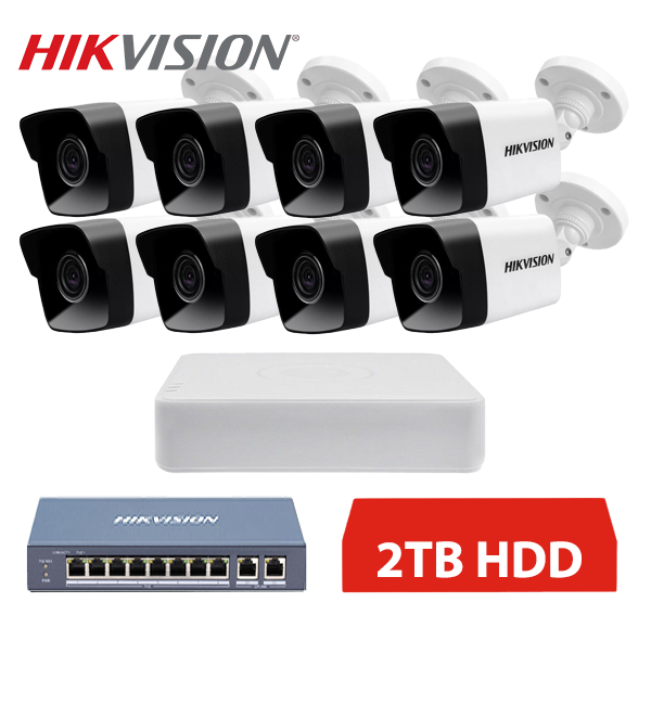 Hikvision IP 8 kamerový set 2MPx bullet 2TB