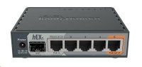 MikroTik RouterBOARD hEX S, 880MHz dvojjadrový CPU, 256MB RAM, 5x LAN, 1x SFP, PoE in/out, USB, microSD slot, vrátane. Licencia L4