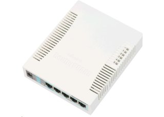 MikroTik RouterBOARD RB260GS (CSS106-5G-1S), procesor Taifatech TF470, výkonný konfigurovateľný prepínač, 5x LAN, 1xSFP slot