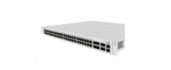MikroTik Cloud Router Switch CRS354-48P-4S+2Q+RM, 650MHz CPU, 64MB, 1x10/100, 48xGLAN(PoE), 4xSFP+, 2xQSFP, vrátane. L5