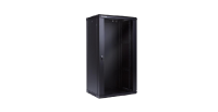 Racková skriňa 19'' 18U (600x450mm - závesná - čierna - presklené dvere)