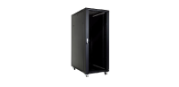 Racková skriňa 19'' 27U (600x1000mm - stojaca - čierna - presklené dvere)